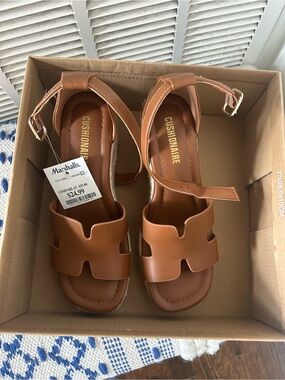 Charlies Whiskey Burnished Brown Ankle Strap Sandals